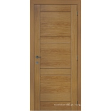 Porta exterior personalizada, porta de madeira rústica do folheado da porta home da entrada do projeto